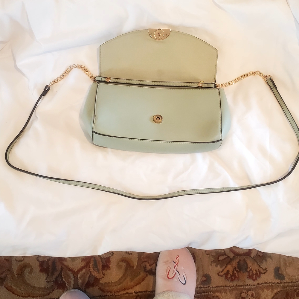 A New Day Mint Green Clutch with Gold Chain